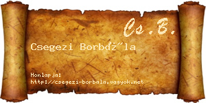 Csegezi Borbála névjegykártya